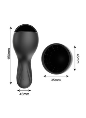 Masturbateur noir USB, 10 modes de vibration - MOC-020